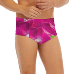 Magenta Orchid Flower Print Men's Briefs