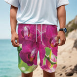 Magenta Orchid Flower Print Men's Cargo Shorts