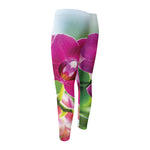 Magenta Orchid Flower Print Men's Compression Pants