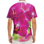 Magenta Orchid Flower Print Men's Deep V-Neck Shirt