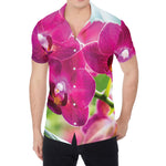 Magenta Orchid Flower Print Men's Shirt
