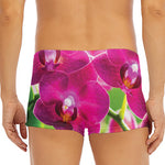 Magenta Orchid Flower Print Men's Short Boxer Briefs