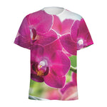 Magenta Orchid Flower Print Men's Sports T-Shirt