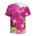 Magenta Orchid Flower Print Men's Sports T-Shirt