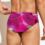 Magenta Orchid Flower Print Men's Swim Briefs