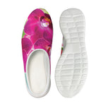 Magenta Orchid Flower Print Mesh Casual Shoes