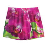 Magenta Orchid Flower Print Mesh Shorts