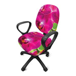 Magenta Orchid Flower Print Office Chair Cover