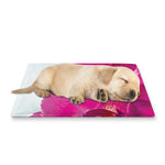 Magenta Orchid Flower Print Pet Cooling Mat Cover