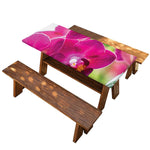 Magenta Orchid Flower Print Picnic Table Cover