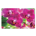 Magenta Orchid Flower Print Polyester Doormat