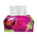 Magenta Orchid Flower Print Rectangle Tissue Box Cover