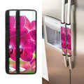 Magenta Orchid Flower Print Refrigerator Handle Covers