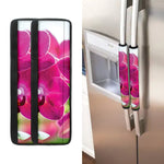 Magenta Orchid Flower Print Refrigerator Handle Covers