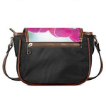Magenta Orchid Flower Print Saddle Bag