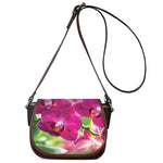Magenta Orchid Flower Print Saddle Bag