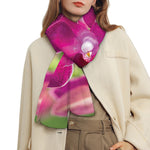 Magenta Orchid Flower Print Scarf