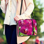 Magenta Orchid Flower Print Shoulder Strap Bible Bag