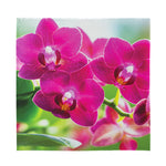 Magenta Orchid Flower Print Silk Bandana