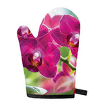 Magenta Orchid Flower Print Single Oven Mitt