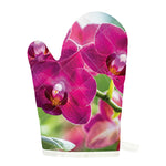 Magenta Orchid Flower Print Single Oven Mitt
