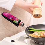 Magenta Orchid Flower Print Skillet Handle Cover