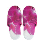 Magenta Orchid Flower Print Slippers