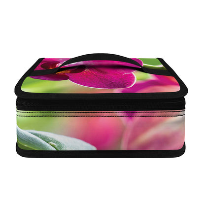 Magenta Orchid Flower Print Small Lunch Bag