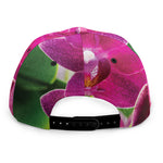Magenta Orchid Flower Print Snapback Cap
