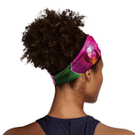 Magenta Orchid Flower Print Sports Headband