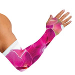 Magenta Orchid Flower Print Sun Protection Arm Sleeves