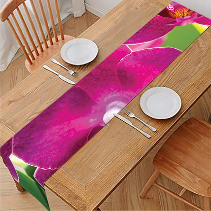 Magenta Orchid Flower Print Table Runner