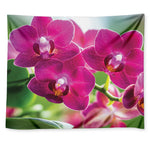 Magenta Orchid Flower Print Tapestry