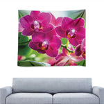 Magenta Orchid Flower Print Tapestry