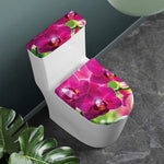 Magenta Orchid Flower Print Toilet Lid And Tank Cover Set