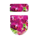 Magenta Orchid Flower Print Toilet Lid And Tank Cover Set