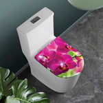 Magenta Orchid Flower Print Toilet Lid Cover