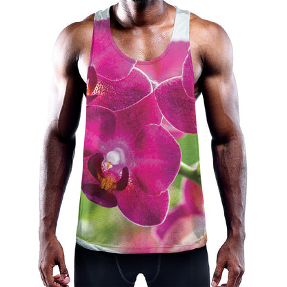 Magenta Orchid Flower Print Training Tank Top