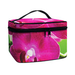 Magenta Orchid Flower Print Travel Makeup Bag