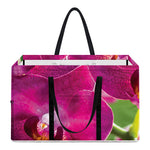 Magenta Orchid Flower Print Utility Tote Bag