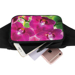 Magenta Orchid Flower Print Waist Bag