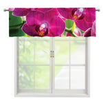 Magenta Orchid Flower Print Window Valance
