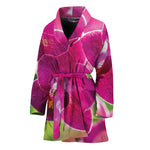 Magenta Orchid Flower Print Women's Bathrobe