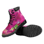 Magenta Orchid Flower Print Work Boots