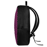 Magenta Pink And Black Checkered Print 17 Inch Backpack
