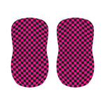 Magenta Pink And Black Checkered Print Bar Stool Covers