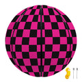 Magenta Pink And Black Checkered Print Basketball