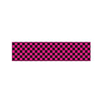Magenta Pink And Black Checkered Print Bed Runner