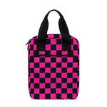 Magenta Pink And Black Checkered Print Bible Tote Bag
