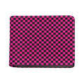 Magenta Pink And Black Checkered Print Bifold Wallet